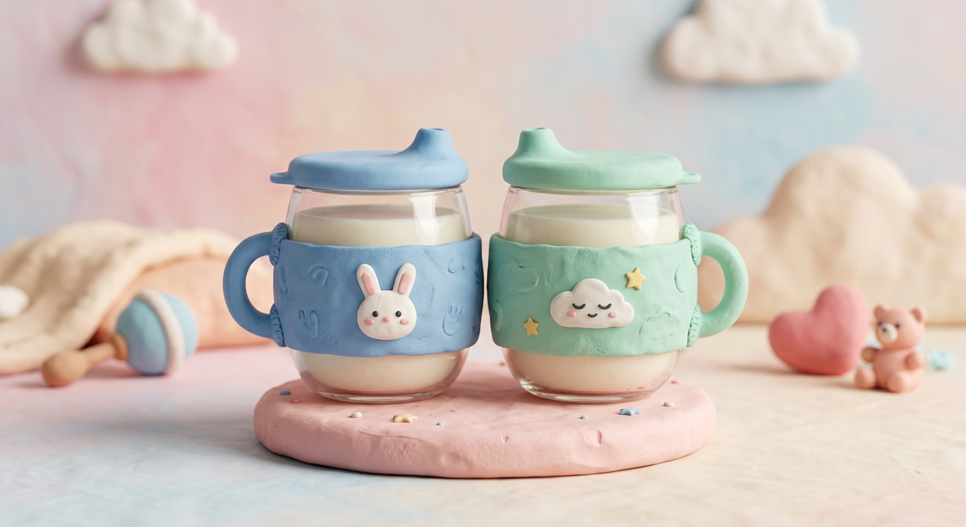 Glass cups with silicone sleeves